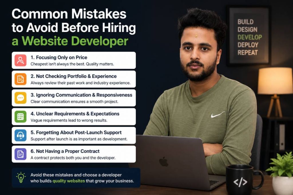 Website developer in Nepal with common mistakes to avoid before hiring a web development expert