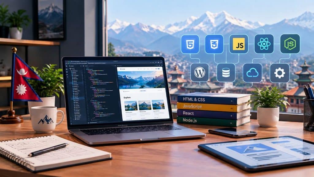 Web development company in Nepal working on website development and coding