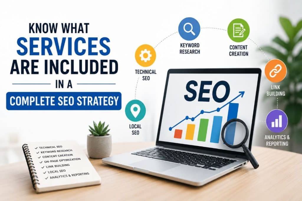 SEO services included in a complete SEO strategy